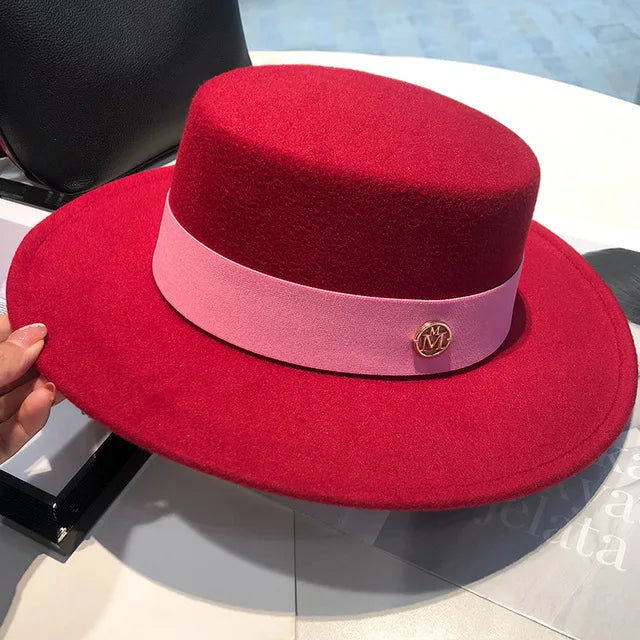 Fedora Hats for Women Fashion Elegant Bowler Dress Caps Panama Church Wedding Ribbon Band Hat Men Felt Jazz Hat