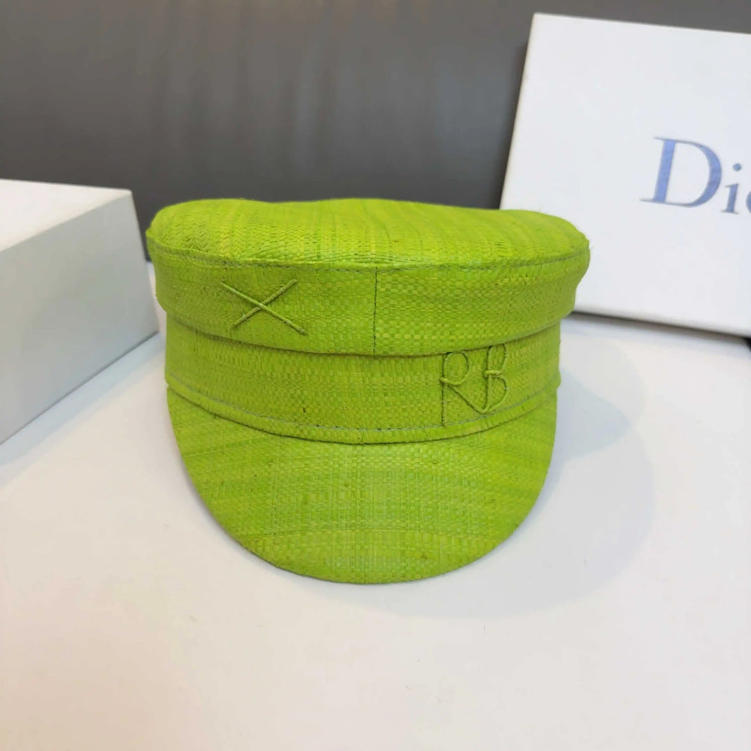 Spring and Summer Cap Newsboy Caps Women Raffia Straw Flat Top Caps