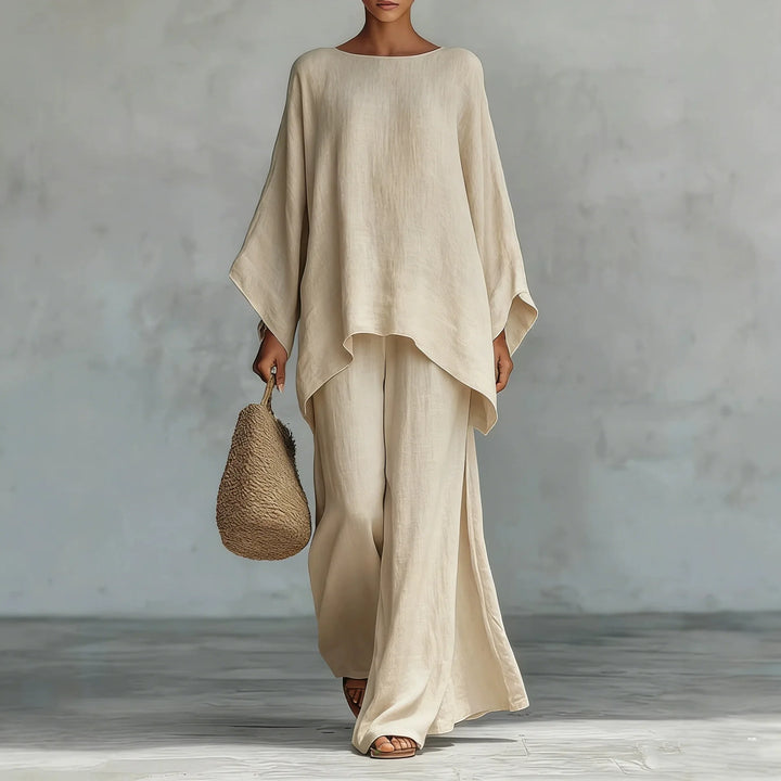 2026 Spring Ladies Loose Shirt Wide Leg Pants Set