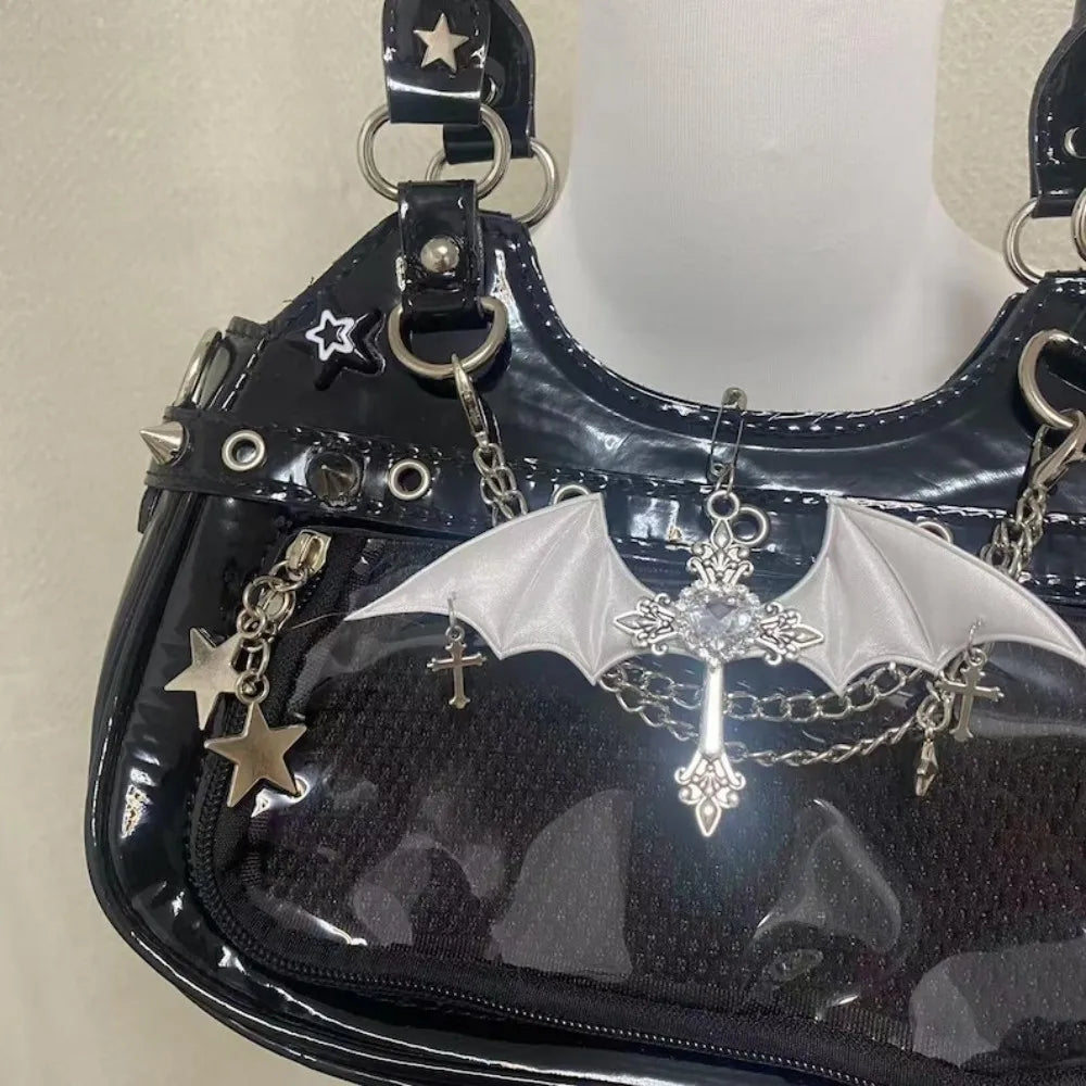 Chain Bags Transparent Female Daily Bags for Women Small Bag Subculture Y2k Female Bag