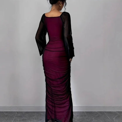 The Popular Western-Style Women'S Dresses Include Square-Neck, Elegant, And Sexy Slim-Fit Dresses, Wear Exude A High-End Vibe