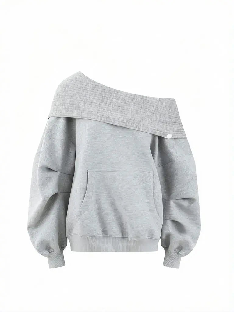 Autumn Knitwear Hooded Casual Oversize Pullovers Women Dual-wear Designer Fashion Off Shoulder Sweater Spring Loose Outwear