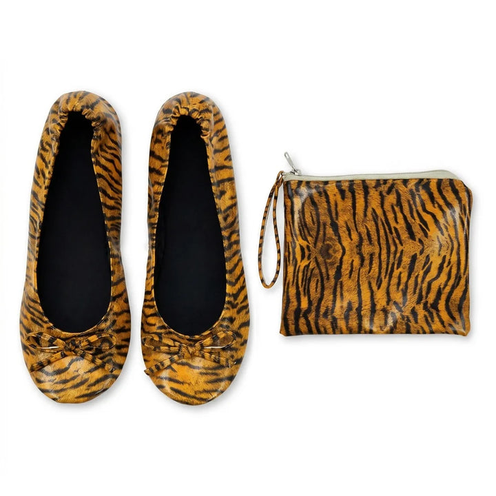 Foldable Ballet Flats Women Soft Portable Fold Up Travel Slip On Shoes Lightweight Fold Mini Flat Shoes with Carry Bag
