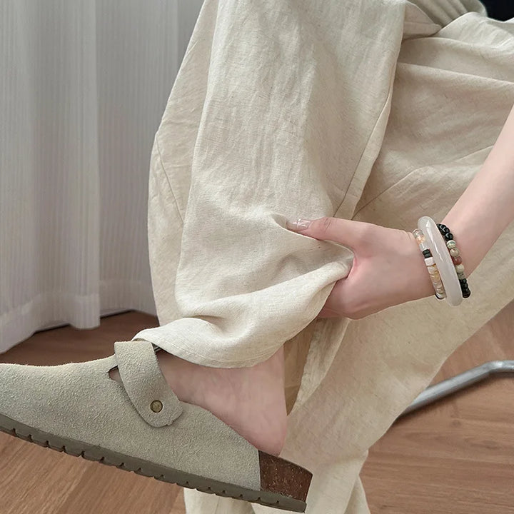 Linen Wide Leg Pants Women Summer Lightweight High Waist Loose Fit Flowy Casual Trousers