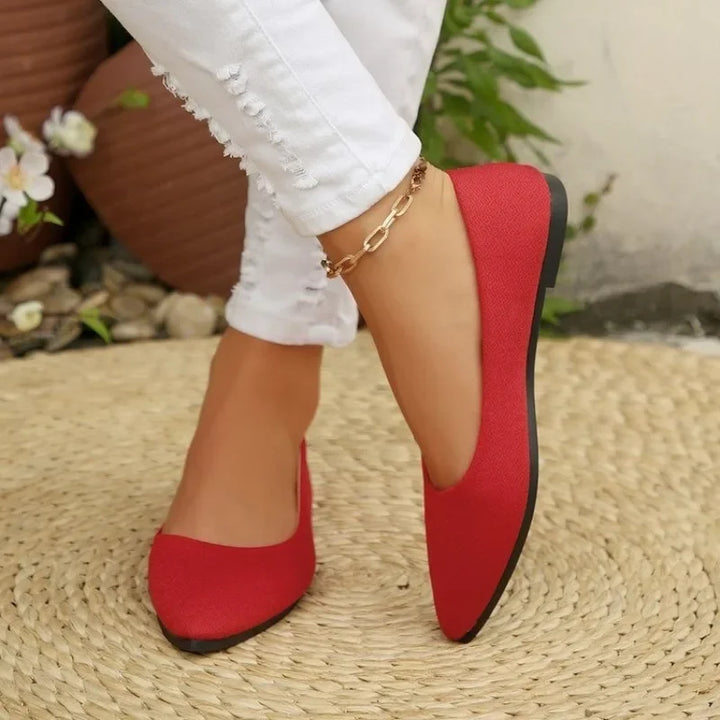 Women Pointed Toe Ballet Flats, Slip‑On Casual Flat Shoes, Multiple Bright Colors Available