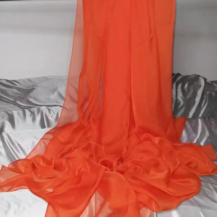 Sexy See-through Ruffle Strap Maxi Dress New Ultra-thin Soft Loose Long Skirt Gown Nightclub Festvial Evening Party Dress