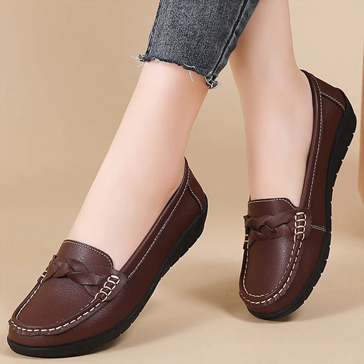 Shoes Women 2025 New Loafers Slip On Flats Leather Shoes Woman Comfortable Flat Shoes Women White Zapatos Mujer Women&