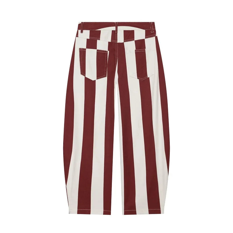 MUJER Striped Denim Jeans for Women High Waist Mom Jeans Pants Woman Summer Baggy Jeans Woman Streetwear Casual Women's Jeans