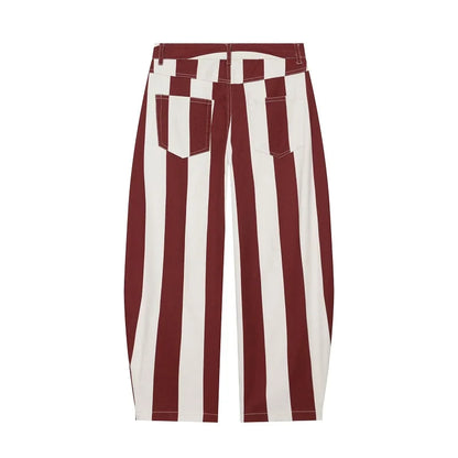 MUJER Striped Denim Jeans for Women High Waist Mom Jeans Pants Woman Summer Baggy Jeans Woman Streetwear Casual Women's Jeans