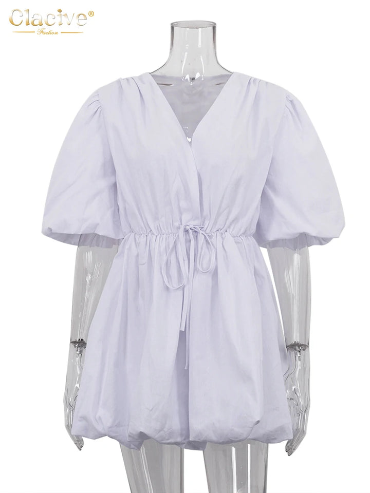 Clacive Summer Loose White Cotton Women&