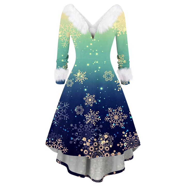 Christmas Dress Winter Ladies Christmas Printed Dress Party Dress Festive Vintage Casual Dress Christmas Day Atmosphere Clothing