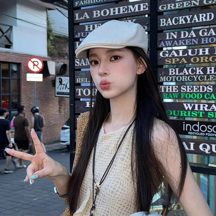 Vintage Newsboy Hat Fashion Travel Flat Cap Spring Summer Casual Newsboy Gatsby Cap for Women