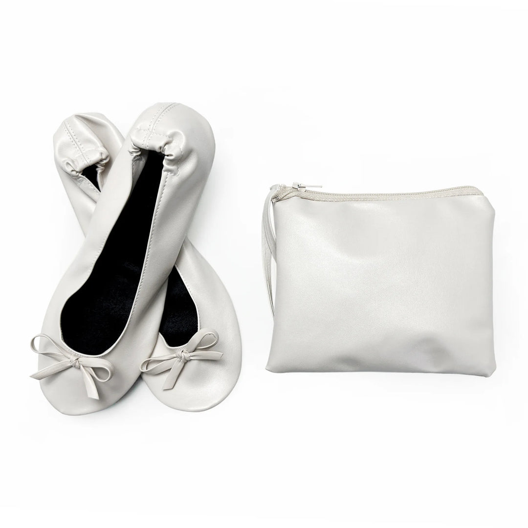 Foldable Ballet Flats Women Soft Portable Fold Up Travel Slip On Shoes Lightweight Fold Mini Flat Shoes with Carry Bag