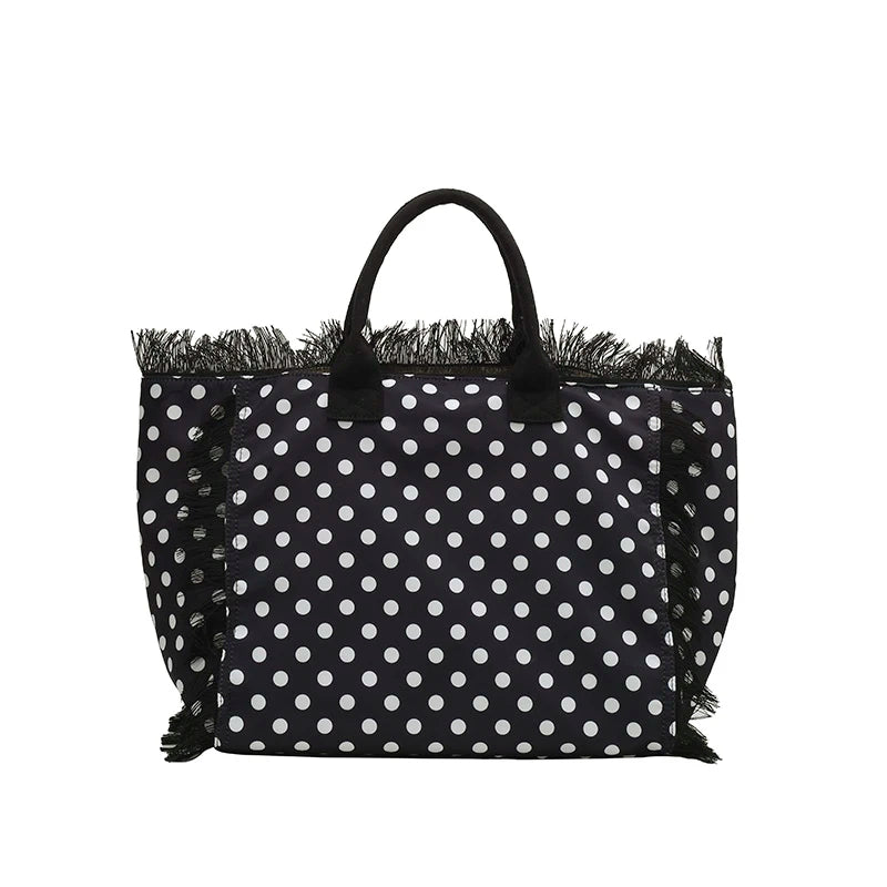 2026 High Quality Sweet Tote Bags for Women New Polka Dots Design Handbag Fashion Nylon Temperament Large Capacity Shoulder Bags