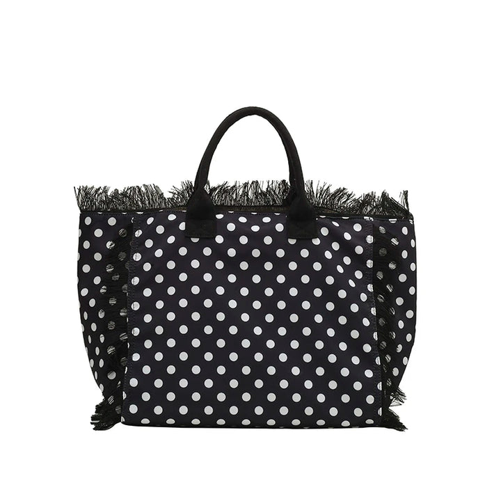 2026 High Quality Sweet Tote Bags for Women New Polka Dots Design Handbag Fashion Nylon Temperament Large Capacity Shoulder Bags