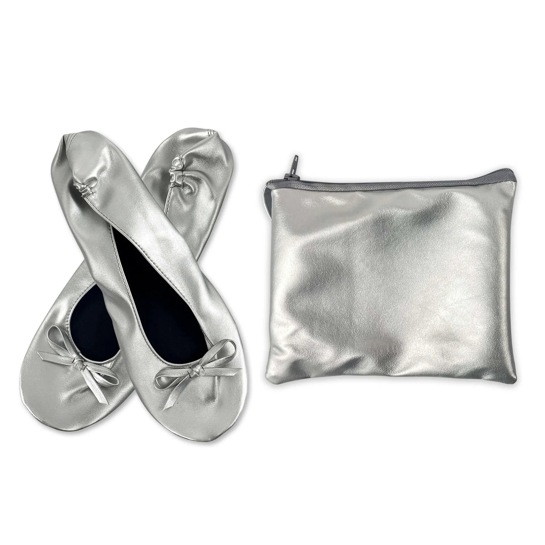 Foldable Ballet Flats Women Soft Portable Fold Up Travel Slip On Shoes Lightweight Fold Mini Flat Shoes with Carry Bag