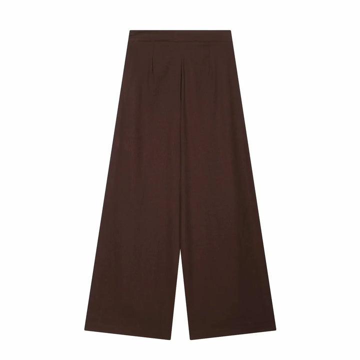 Women Wide Leg Pants Office Women Pockets Pleated Long Trousers Fashion Female Casual Spring Summer Streetwear Pants