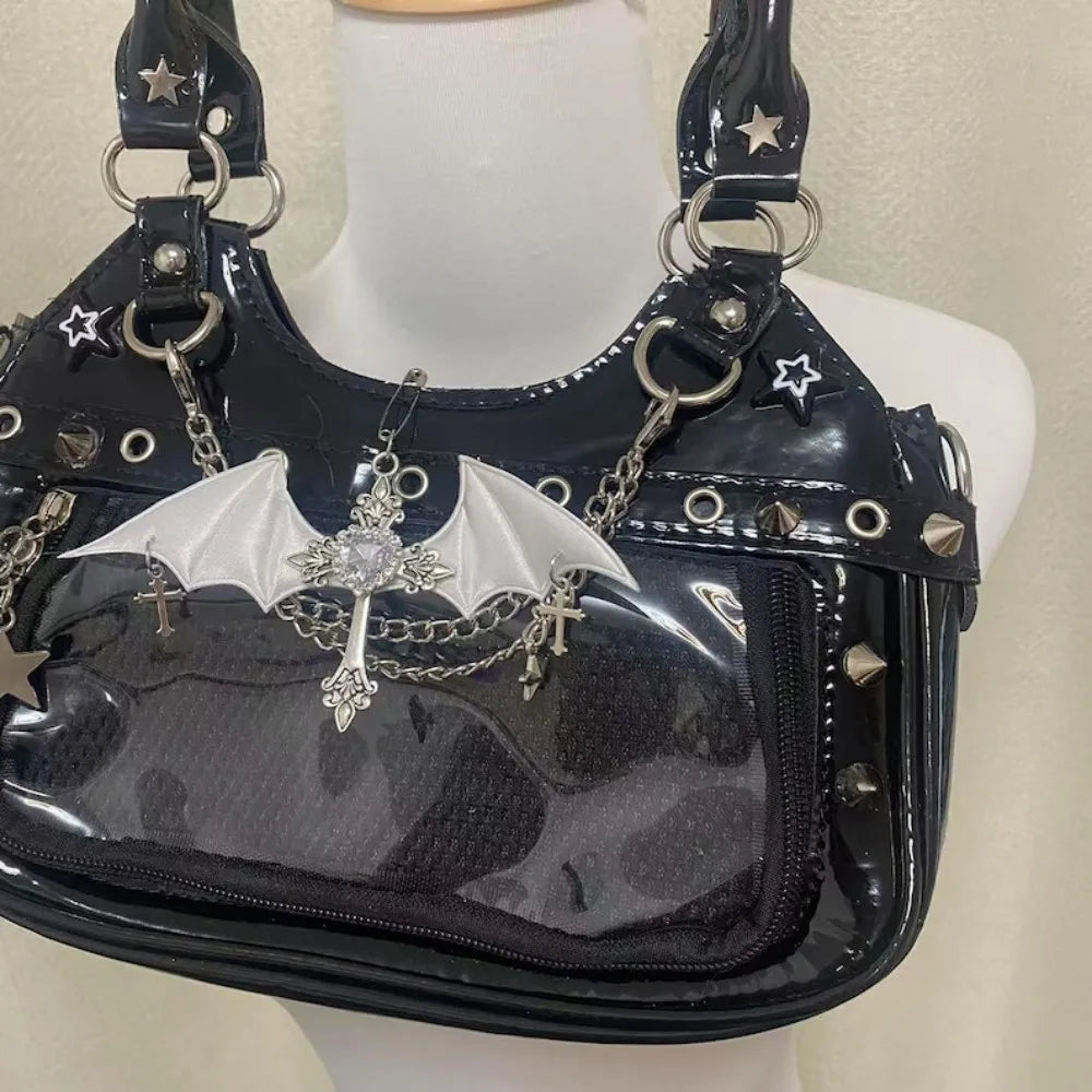 Chain Bags Transparent Female Daily Bags for Women Small Bag Subculture Y2k Female Bag