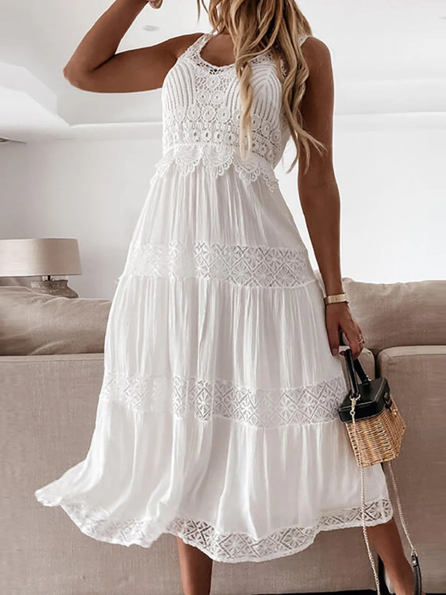 Summer White Dress For Woman 2025 Trendy Casual Beachwear Cover-ups Outfits New Boho Hippie Chic Long Maxi Dresses Elegant Party