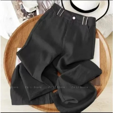 Linen Casual Straight-leg Pants Women&