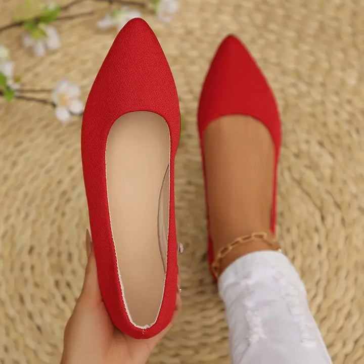 Women Pointed Toe Ballet Flats, Slip‑On Casual Flat Shoes, Multiple Bright Colors Available
