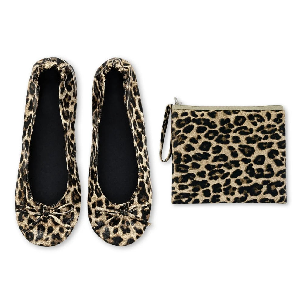 Foldable Ballet Flats Women Soft Portable Fold Up Travel Slip On Shoes Lightweight Fold Mini Flat Shoes with Carry Bag