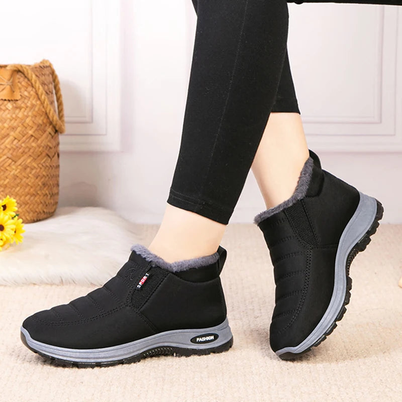Waterproof Winter Boots for Women 2025 New Plush Snow Boots Women Ankle Boots Warm Black Couple Cotton Couples Platform Shoes