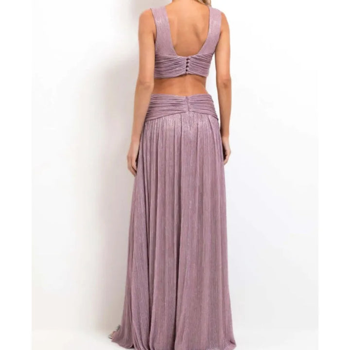 Elegant Dress Temperament Evening Dresses Sexy Vestidos Largos Hot Style French Solid Color Sleeveless Backless Slit Slim Party