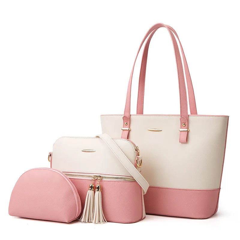 Women Handbag Set 3PCS – Fashion Tote Shoulder Crossbody Top Handle Bags
