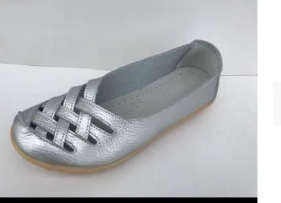 Flats for Women Comfortable Genuine Leather Flat Shoes Woman Slipony Loafers Ballet Shoes Female Moccasins Big Size 34-44