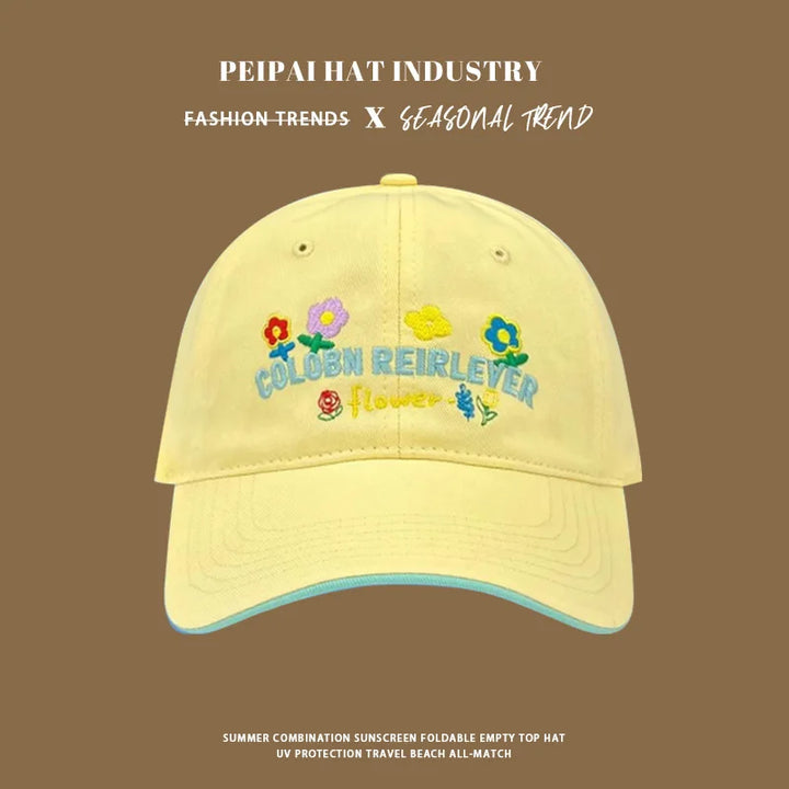 2025 New Fashion Baseball Caps for Women Embroidery Flower Sweet Girl Spring Summer Casual Hat Lovely Sun Cap y2k hats