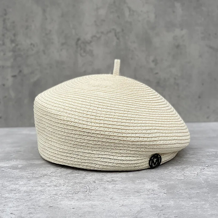 Fine Straw Fedoras Letter Beret for Women, Casual Painter Hat, Elegant and Stereotype, Retro Fashion, Summer Tourism, Wholesale