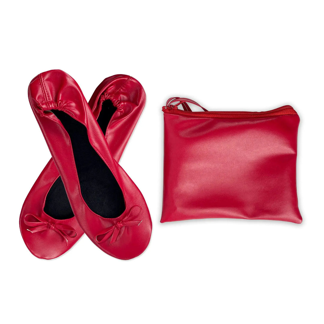Foldable Ballet Flats Women Soft Portable Fold Up Travel Slip On Shoes Lightweight Fold Mini Flat Shoes with Carry Bag