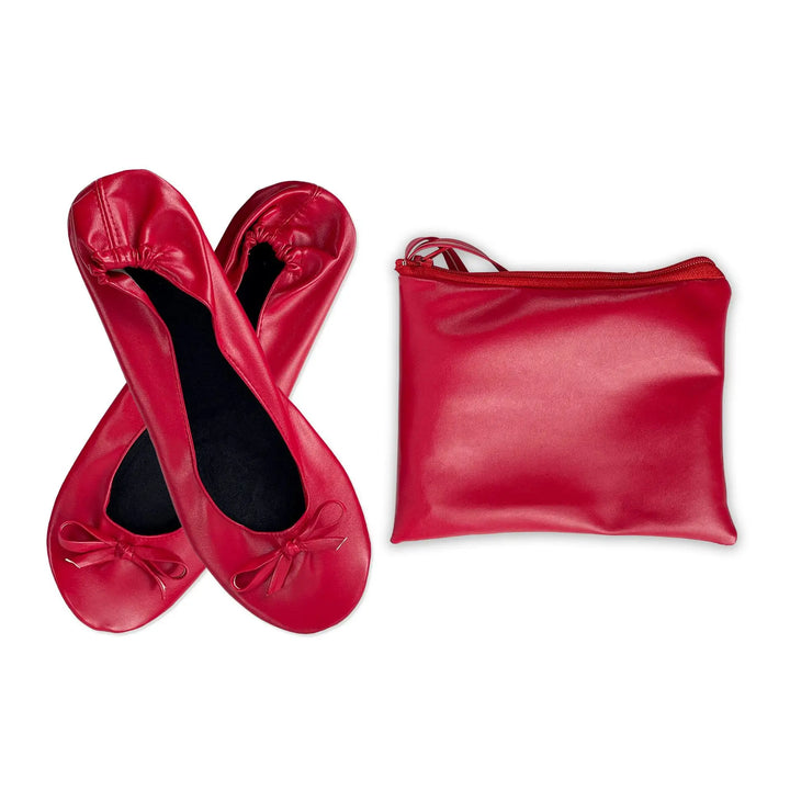 Foldable Ballet Flats Women Soft Portable Fold Up Travel Slip On Shoes Lightweight Fold Mini Flat Shoes with Carry Bag