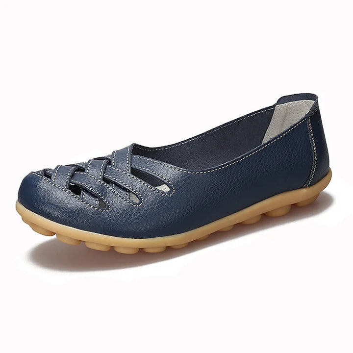 Flats for Women Comfortable Genuine Leather Flat Shoes Woman Slipony Loafers Ballet Shoes Female Moccasins Big Size 34-44