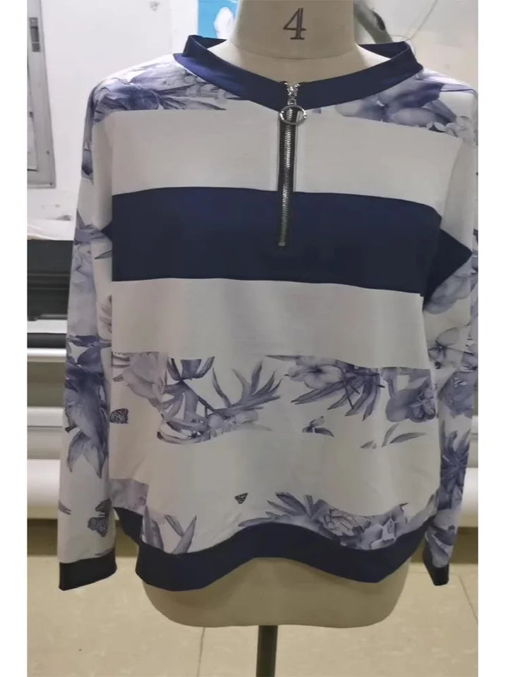 V-Neck Long Sleeve Pullover Women&