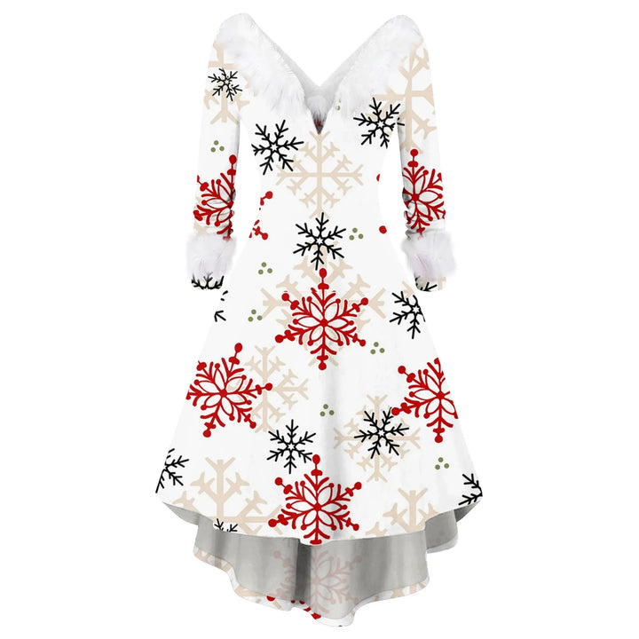 Christmas Dress Winter Ladies Christmas Printed Dress Party Dress Festive Vintage Casual Dress Christmas Day Atmosphere Clothing
