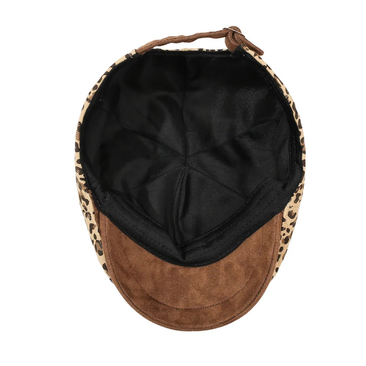 Leopard Print Newsboy Cap - New Style for Spring &amp; Autumn, American Vintage Paperboy Hat