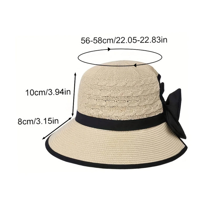 Elegant Wide Brim Straw Hat With Bowknot Summer Beach Sun Protection For Women Outdoor Travel Photography