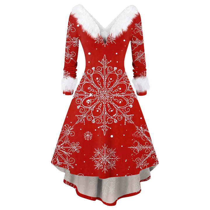 Christmas Dress Winter Ladies Christmas Printed Dress Party Dress Festive Vintage Casual Dress Christmas Day Atmosphere Clothing