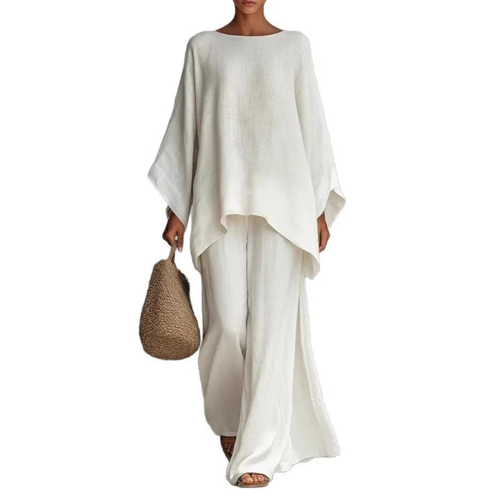 2026 Spring Ladies Loose Shirt Wide Leg Pants Set