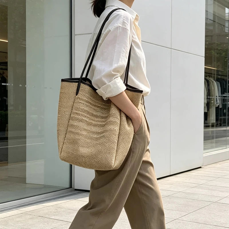 Women Beach Woven Tote Bags,summer Fashion Lady Boho Vacations Woven Tote,lady Travel Handbag,large Capacity Casual Shoulder Bag
