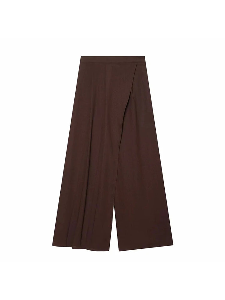 Women Wide Leg Pants Office Women Pockets Pleated Long Trousers Fashion Female Casual Spring Summer Streetwear Pants