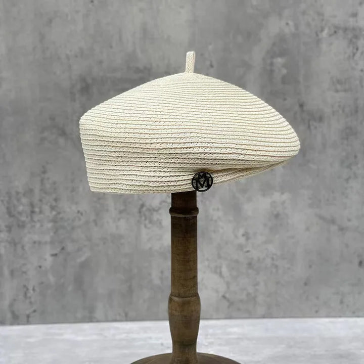 Fashion Summer Celebrity Elegant Stereotype Fine Straw Fedoras Letter Beret Women&
