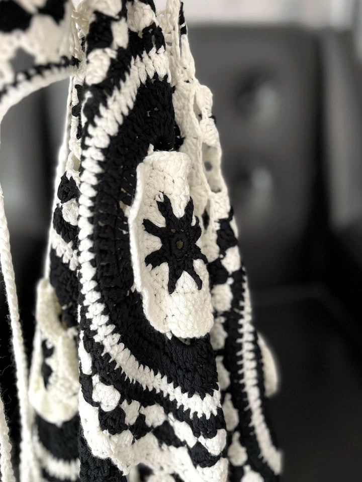 White Combo Halter Backless Crochet Knit Long Maxi Dress for Women Sexy Hollow out Summer Club Party Outfit Fashionable