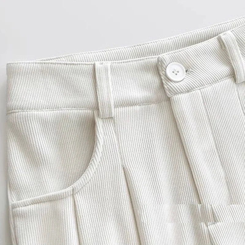 2025 New Women Concise Fashion Straight Leg Pants Female Chic Rtero Designer High Waisted Trousers Lady Korean Daily Suit Slacks