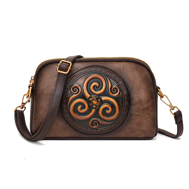 Retro Shoulder Bags for Women Small Bag Luxurious Designer Classic Double-layer Pocket 3D Embossed Diagonal Cross Bag Mom Purse