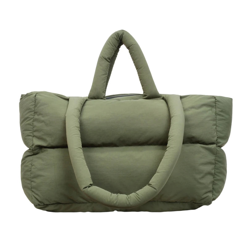 2025 Winter Latest Trend Women Shoulder Tote Bags Space Cotton Padded Large Capacity Shopper Totes Quality Commute Handbags Lady