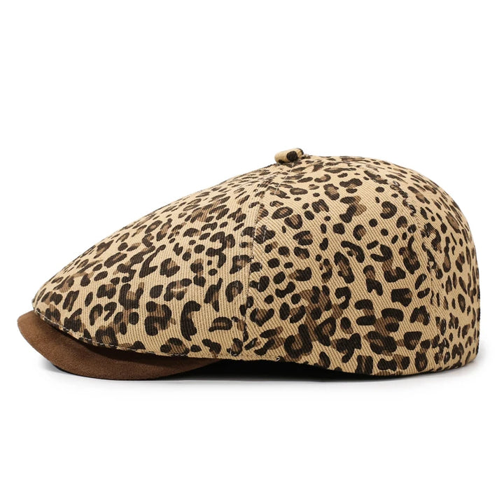 Leopard Print Newsboy Cap - New Style for Spring &amp; Autumn, American Vintage Paperboy Hat