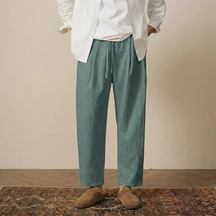 Mens Casual Cotton Harem Pants Breathable Solid Color Baggy Trousers Jogging Fitness Streetwear Work Sweatpants for Men Pants